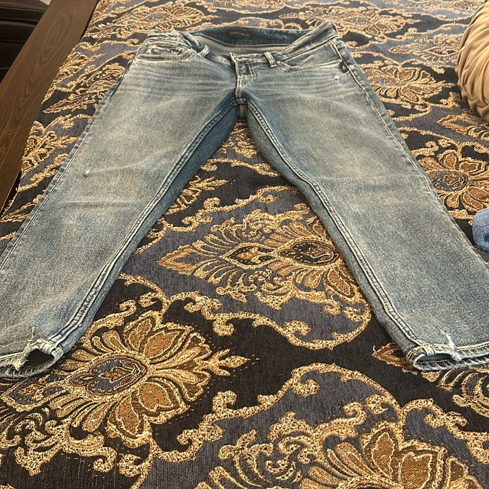 Silver Capri Jeans
